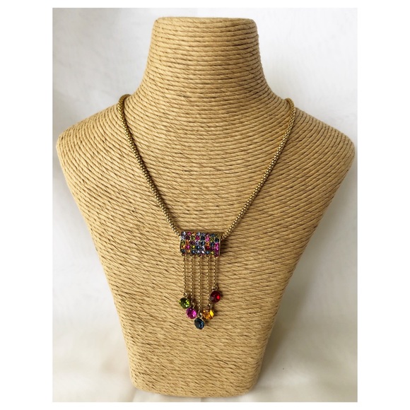 Multicolor ♥️ Rhinestone Necklace - Picture 3 of 8